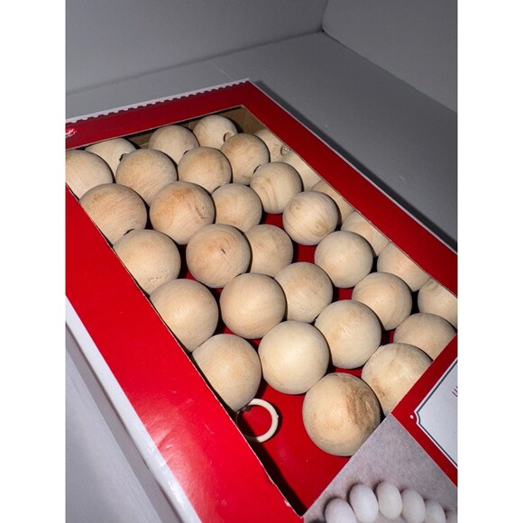 Holiday time wood bead garland 6ft - Picture 5 of 6